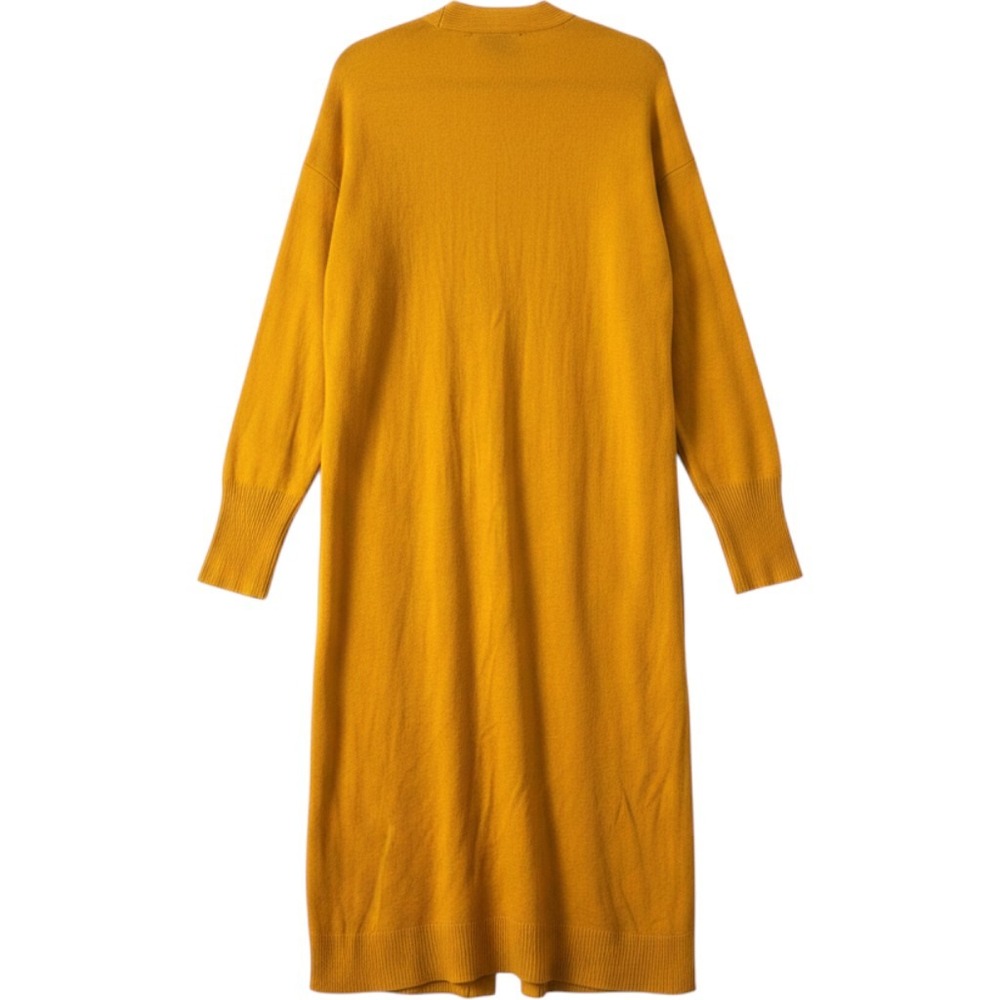 Ashley Stewart Womens Mustard Yellow Longline Duster Cardigan Sweater Plus 22/24 - Picture 5 of 7